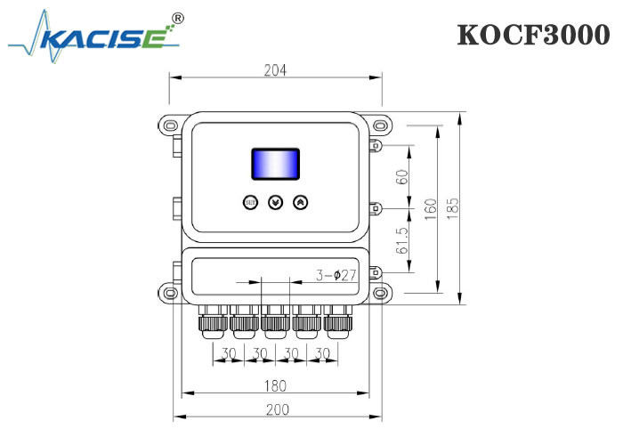 KOCF3000 超音波オープンチャネルフローメーター 0.5% 測定精度と非接触測定のためのMODBUSプロトコル通信