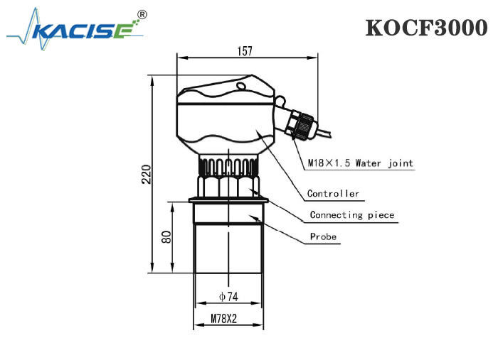 KOCF3000 超音波オープンチャネルフローメーター 0.5% 測定精度と非接触測定のためのMODBUSプロトコル通信
