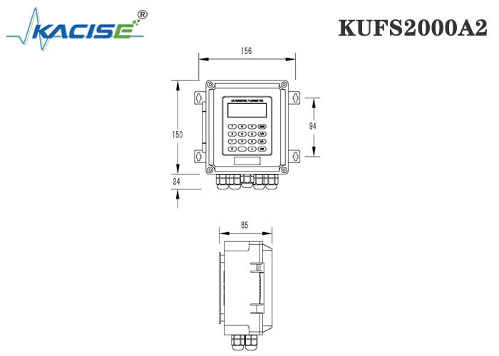 KUFS2000A2壁の台紙の挿入のサイズDN50 - DN6000管のための超音波流れメートル