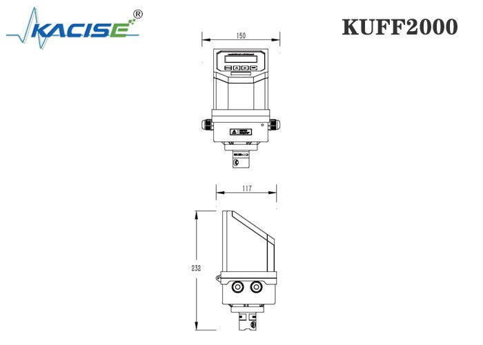 KUFF2000 固定挿入超音波流量計 DN50-DN6000 パイプサイズと二方向測定の ± 1% 正確さ