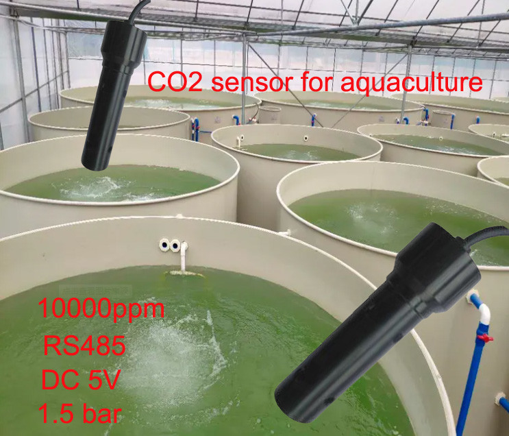 10000PPM IP68の水質センサーRS485は水産養殖のための二酸化炭素センサーを分解した