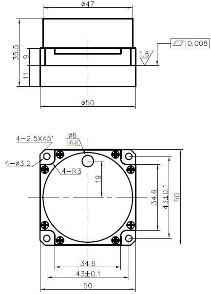 バイアスドリフトが 0.1°/h 以下の慣性角速度センサー、コンパクト、50×50×36mm、起動時間 5 秒