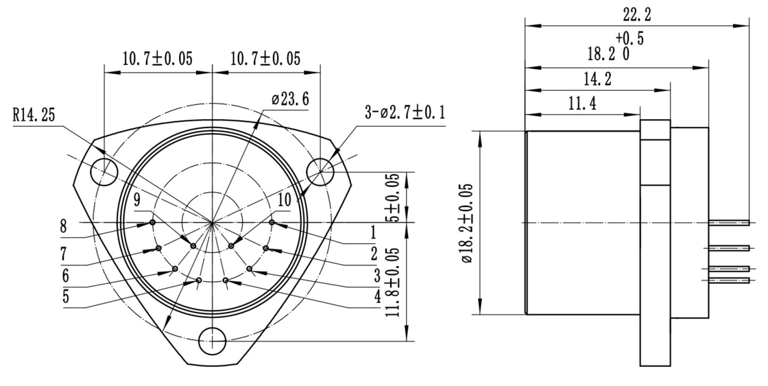 複数の産業用加速計付きの多機能ミニチュアレンジ検出器,F18.2mm X23mmサイズ