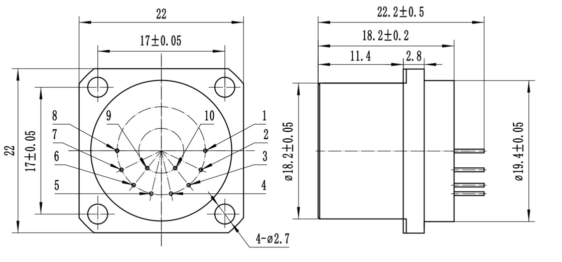 複数の産業用加速計付きの多機能ミニチュアレンジ検出器,F18.2mm X23mmサイズ