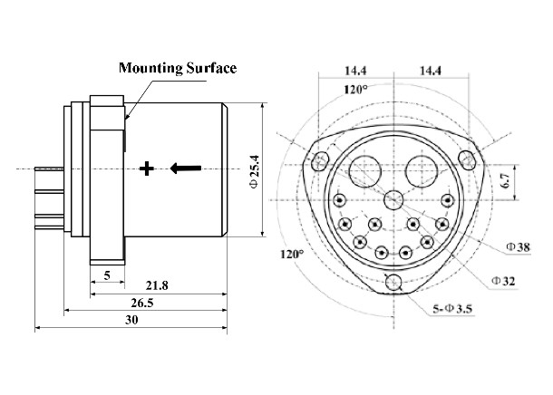 高速振動加速器センサー -55〜80°C 振動ピーク シヌス 20g 20Hz 2000Hz