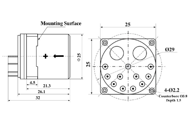 UAVと慣性測定装置のための加速計センサー,スケールファクタ 1.2-1.6mA/G 限界 5μG と