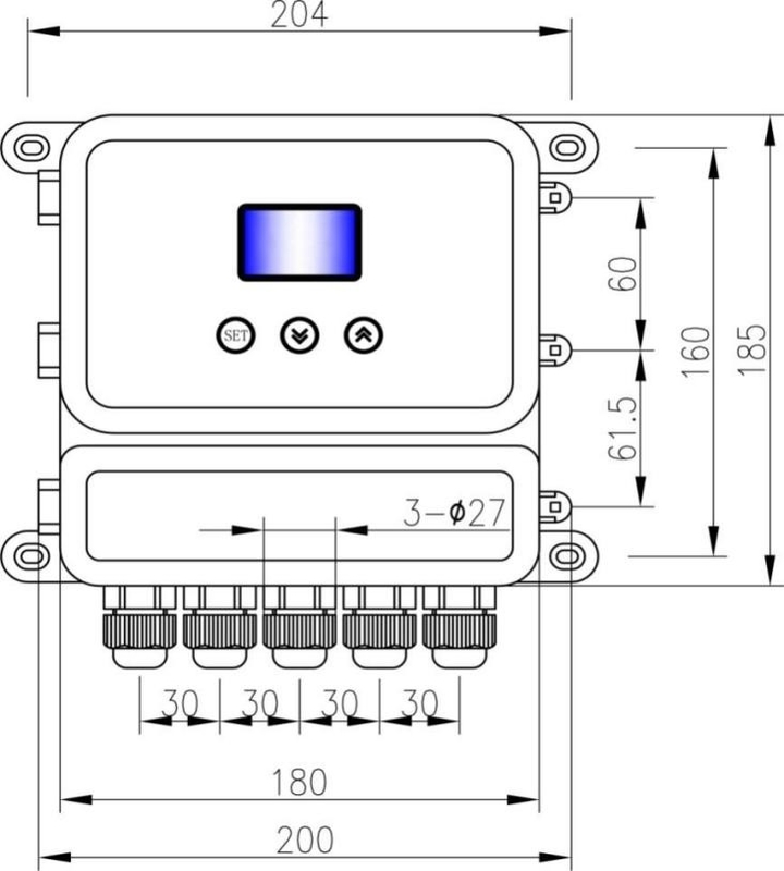 IP65 0-99999.99m3/h 超音波流量計