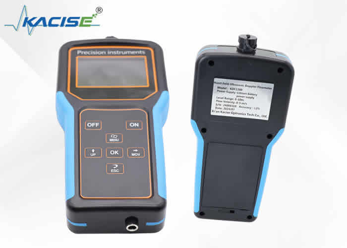 IP65/IP67 保護グレード 携帯ドップラー流量計 データ貯蔵機能と12V リチャージ可能なリチウム電池