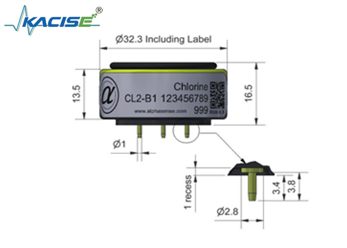 20 範囲解像度 0.02 CL2-B1/CL2-B1 精密な検出のための塩素センサー