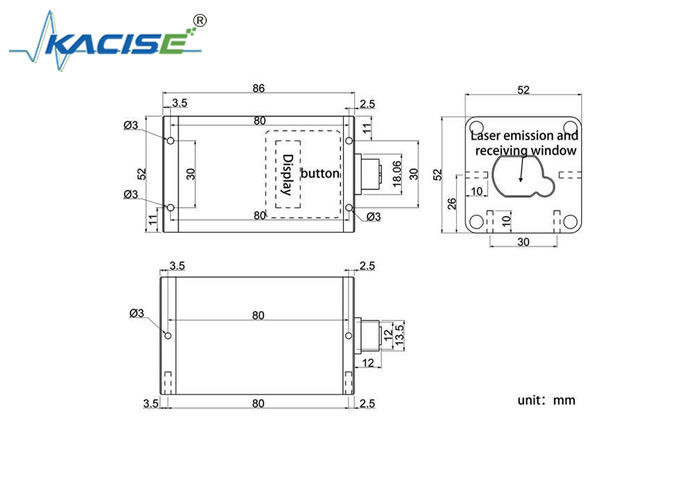 KLSB 高精度レーザーレンジングセンサ 30/60/100/150m 測定範囲 ±3mm 正確度 3...20Hz 周波数 インテリジェント輸送