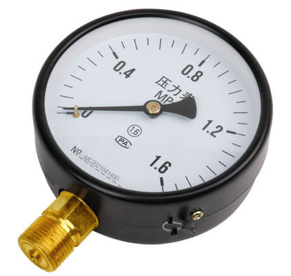 KMC-Y100 工業用圧力計 - 100mm ダイヤル、M20×1.5 ラジアル銅接続、鉄シェル