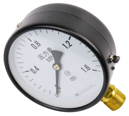 KMC-Y100 工業用圧力計 - 100mm ダイヤル、M20×1.5 ラジアル銅接続、鉄シェル