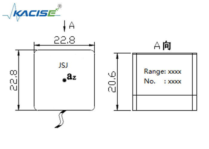 一軸モジュールを備えた磁気吸引リニア加速度センサー、±10 g の範囲の振動性能